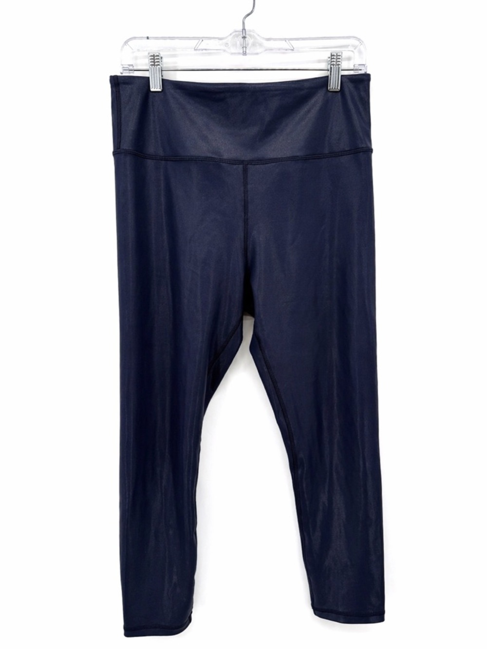 Zyia Active Blue Metallic Leggings Light N Tight 7/8 Size 12